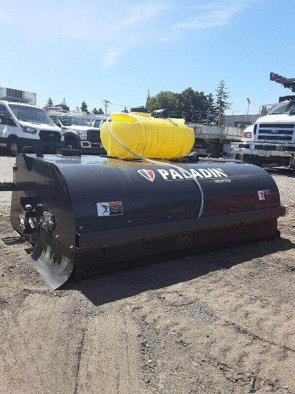 Paladin sweepster on dirt from Mission Valley Kubota